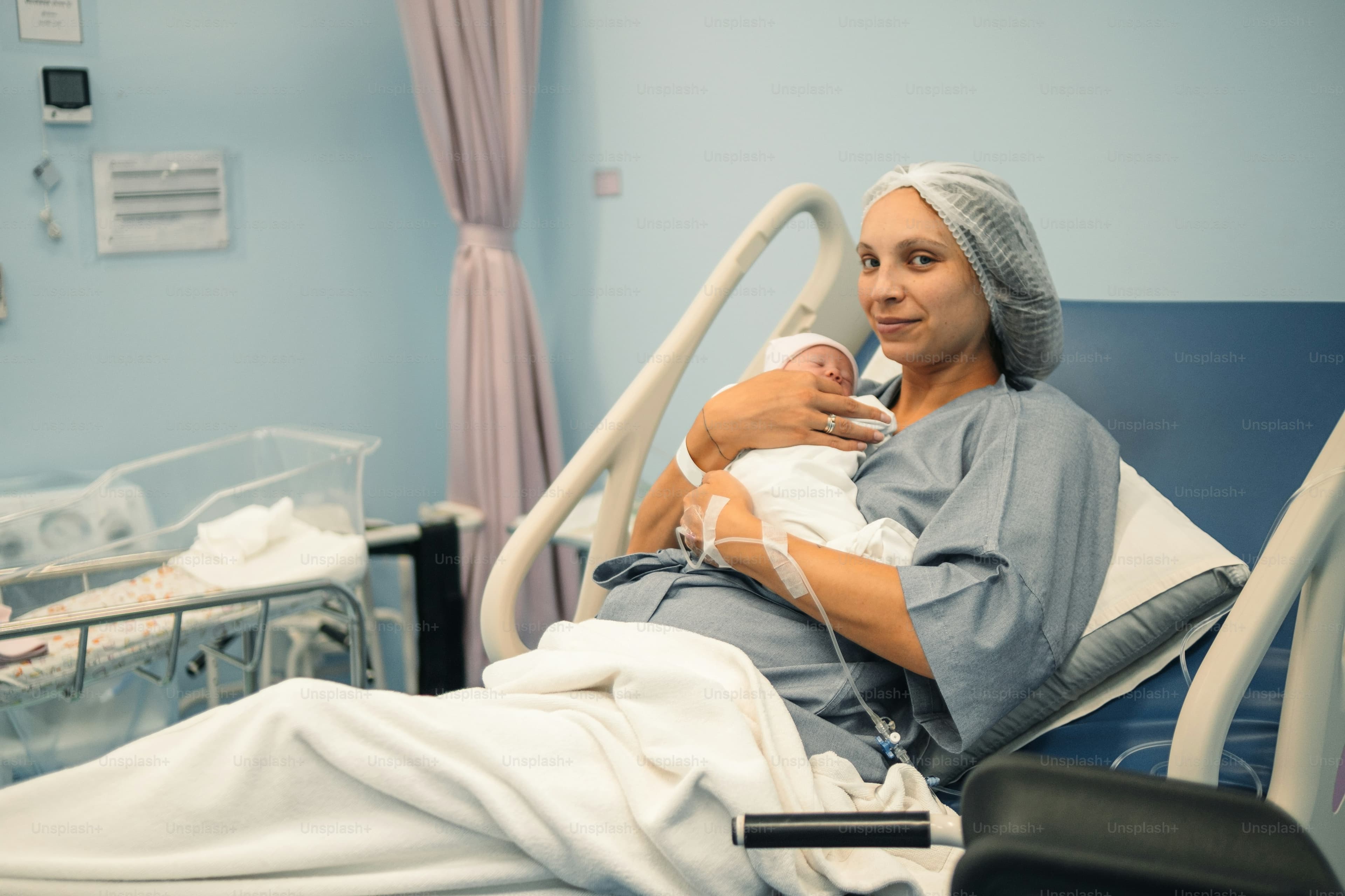 Woman in hospital